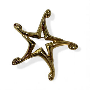 Vintage Gold-Tone Abstract Star Brooch